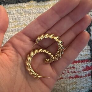 Mejuri 14K Gold Filled Croissant Dome Hoop Earrings